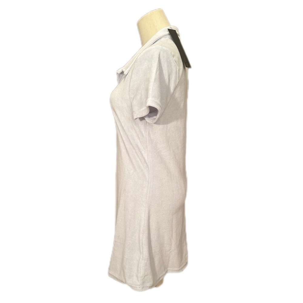Mono B Baby Blue Buttoned Polo Terry Dress Medium - Picture 3 of 12